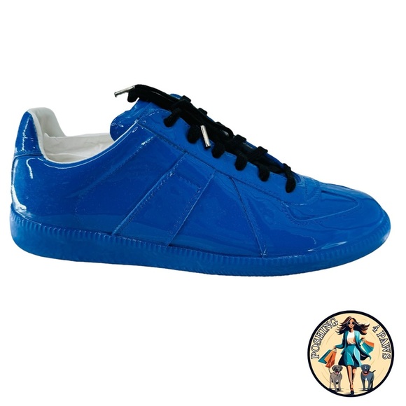 Maison Martin Margiela Other - Maison Margiela Patent Leather Low Top Sneaker Dazzling Blue Size 40 NIB
